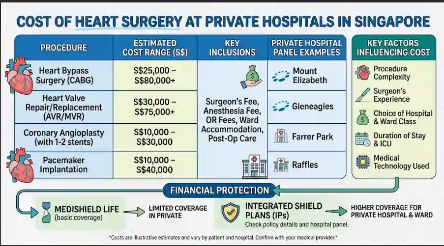 Cost of Heart Surgery at Private Hospitals in Singapore