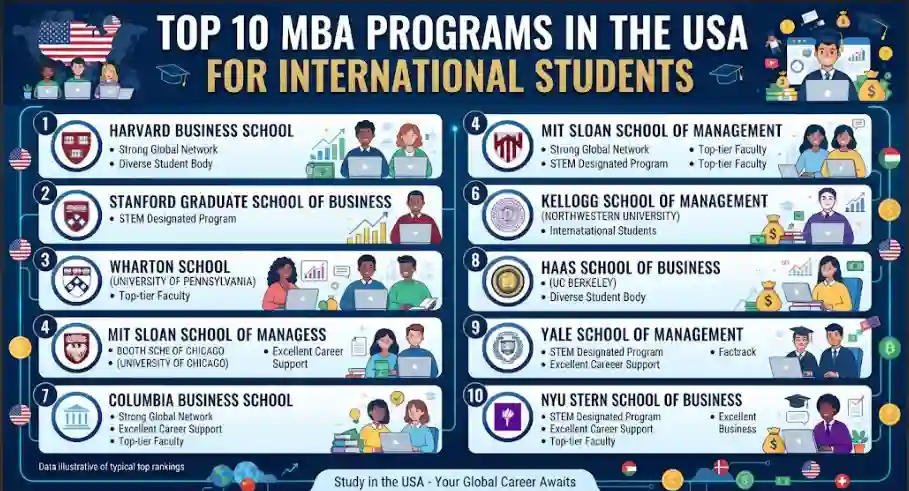 Top 10 MBA Programs in the USA for International Students