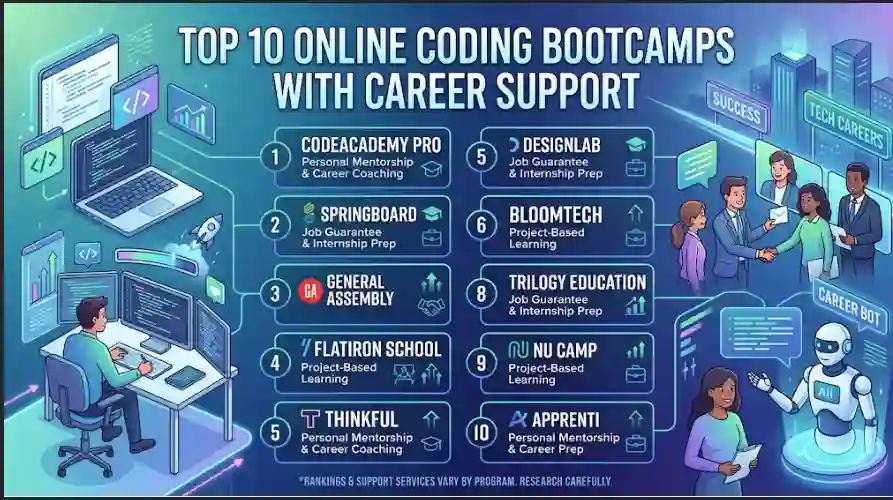 Top 10 Online Coding Bootcamps With Career Support